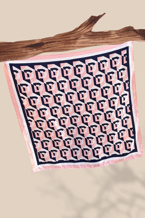 Klishaa art Pink Digital Silk Scarf