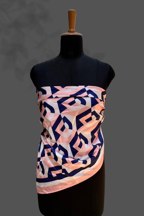 Klishaa art Pink Digital Silk Scarf