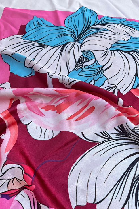 Pink Floral printed scarf