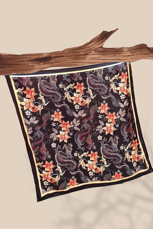 Klishaa art black printed scraf