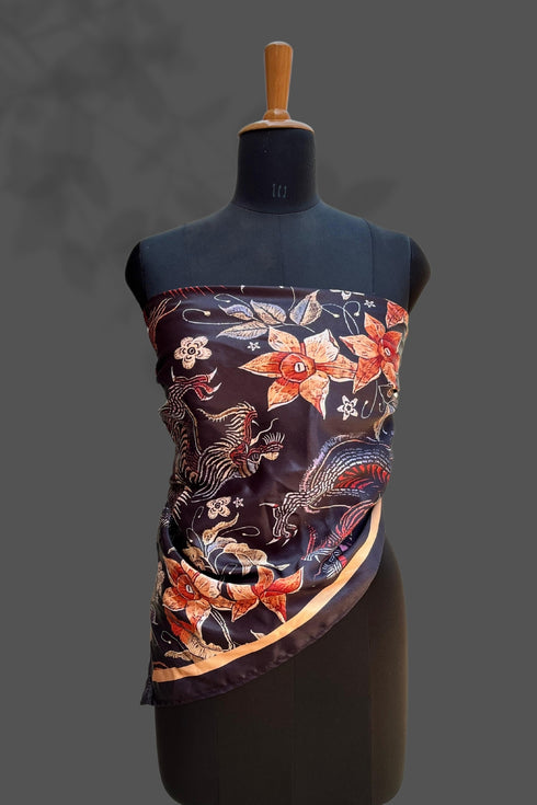 Klishaa art black printed scraf