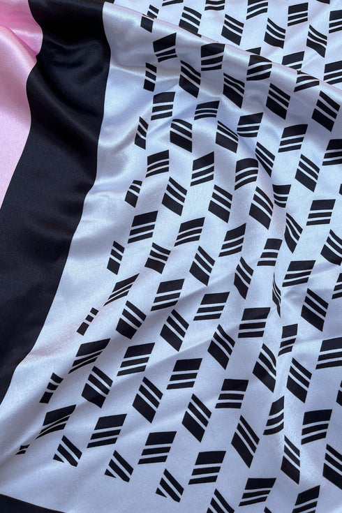 White & Pink Digital Printed Scarf