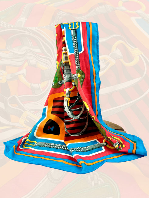 Klishaa art Vibrant Equestrian Digital Print Scarf for Women – Multicolor Luxury Square Wrap