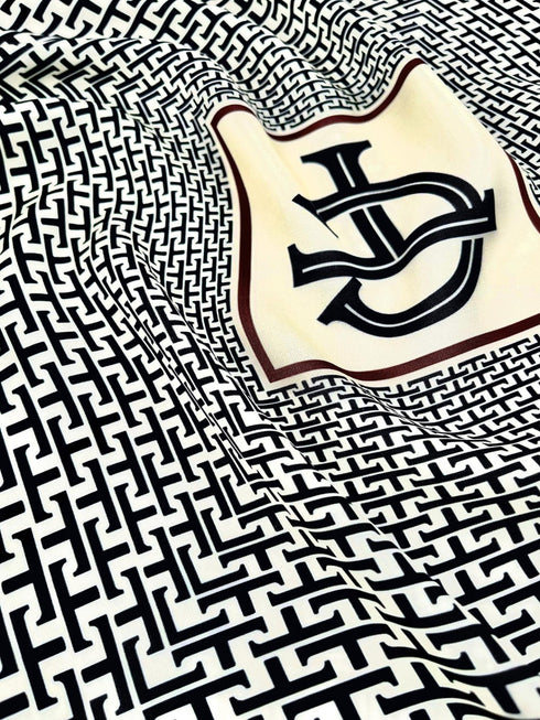 Klishaa art Geometric Monogram Digital Print Scarf for Women