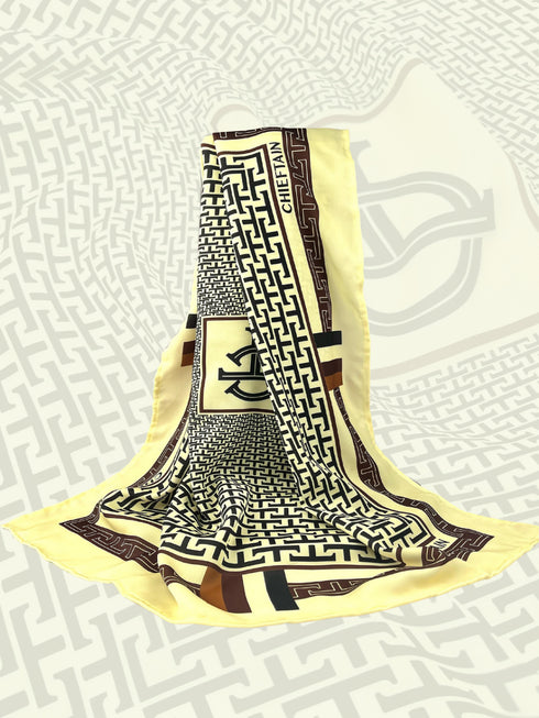 Klishaa art Geometric Monogram Digital Print Scarf for Women