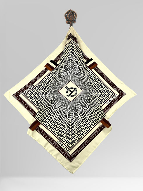 Klishaa art Geometric Monogram Digital Print Scarf for Women