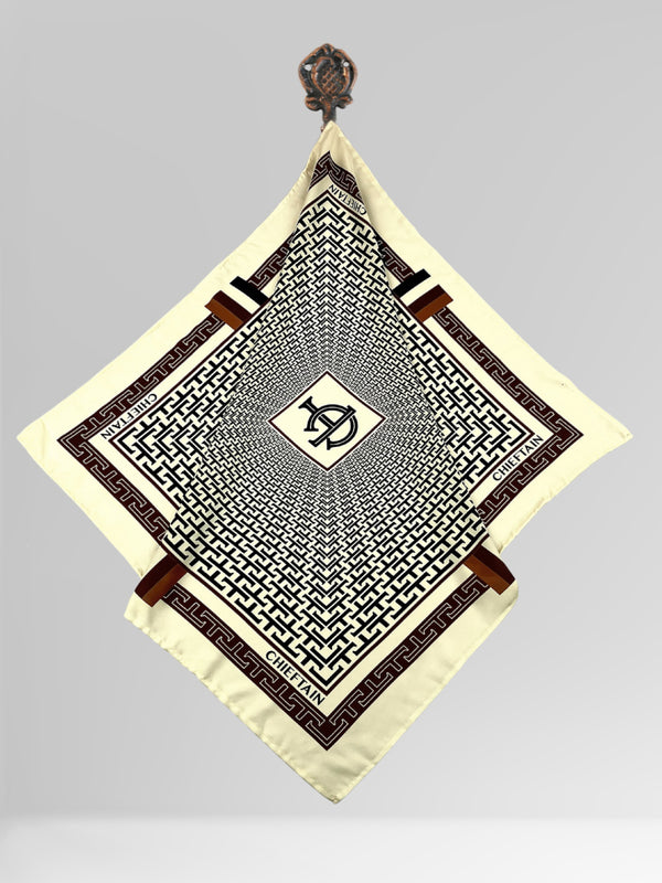 Klishaa art Geometric Monogram Digital Print Scarf for Women