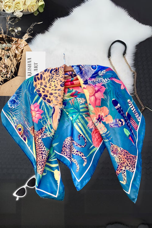 Klishaaart Printed Silk Women Fancy Scarf