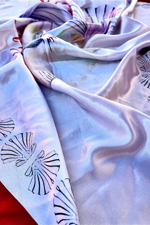 Klishaaart Womens Silk Digital Printed Scarves | Neckerchief | BeachWear