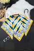Women's Stylish Square Silk Digital Printed Fashion Head Neck Scarf Stole Green/Yellow