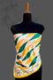 Women's Stylish Square Silk Digital Printed Fashion Head Neck Scarf Stole Green/Yellow