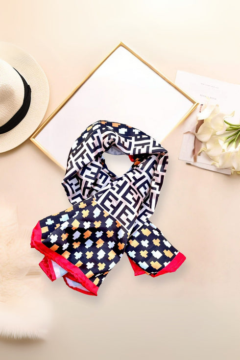 Klishaaart Solid Silk Printed Women Fancy Scarf, Scarf, Stole