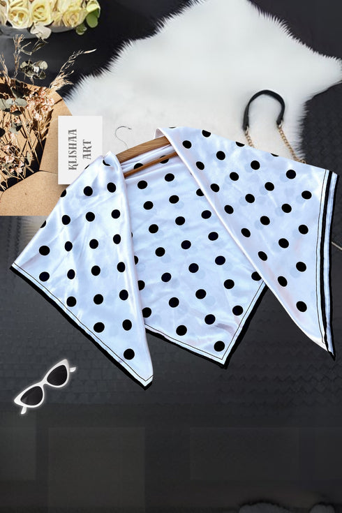 Klishaaart Polka Printed Silk Women Fancy Scarf