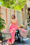 Pink Glass Tissue Organza Gotta Patti Saree