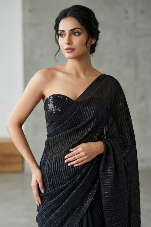 Black Crush Glamorous Designer Saree
